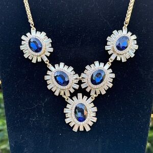 Blue and Gold Statement Necklace